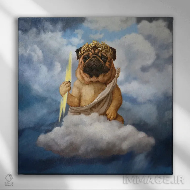 تابلو سگ زئوس اثر لوسیا هفرنان - نمای روبهرو روی دیوار