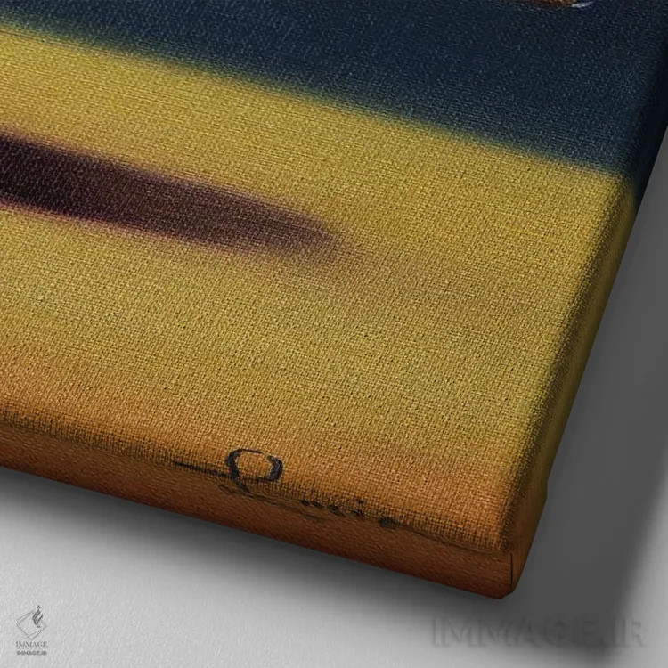 تابلو جرثقیل (جوجه یوگاکار) اثر لوسیا هفرنان - نمای نزدیک بافت بوم