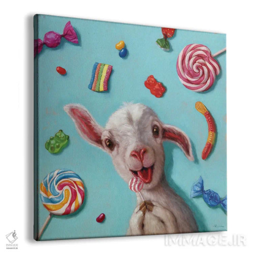 تابلو کودک در مغازه آبنبات فروشی (شادی و هیجان زیاد) اثر لوسیا هفرنان - نمای پرسپکتیو محصول