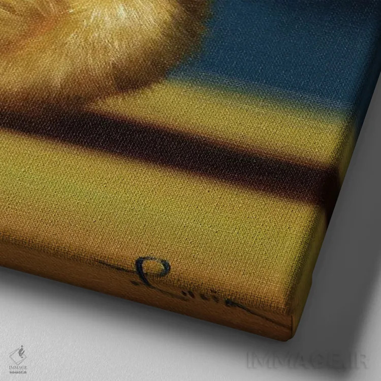 تابلو ملخ (جوجه یوگاکار) اثر لوسیا هفرنان - نمای نزدیک بافت بوم