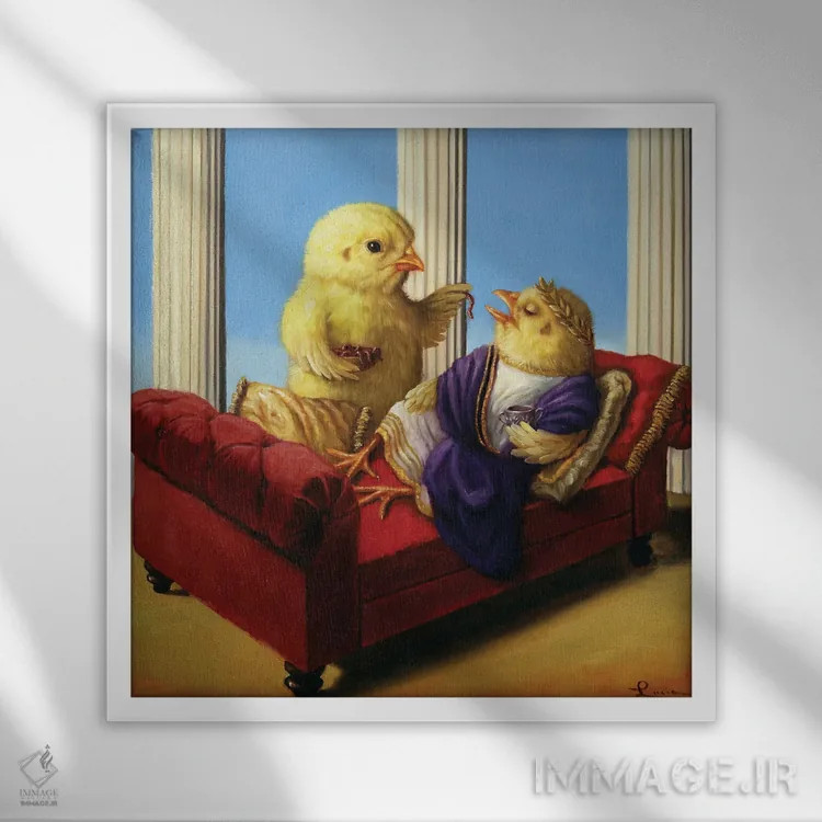 تابلو ناهار امپراتور اثر لوسیا هفرنان - نمای قابدار سفید