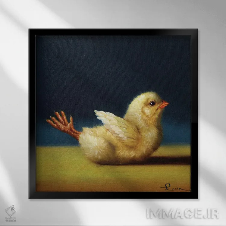 تابلو ملخ (جوجه یوگاکار) اثر لوسیا هفرنان - نمای قابدار مشکی