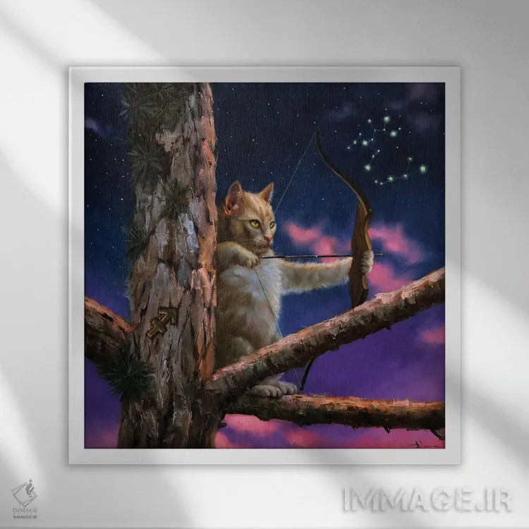 تابلو برج قوس (کماندار) اثر لوسیا هفرنان - نمای قابدار سفید