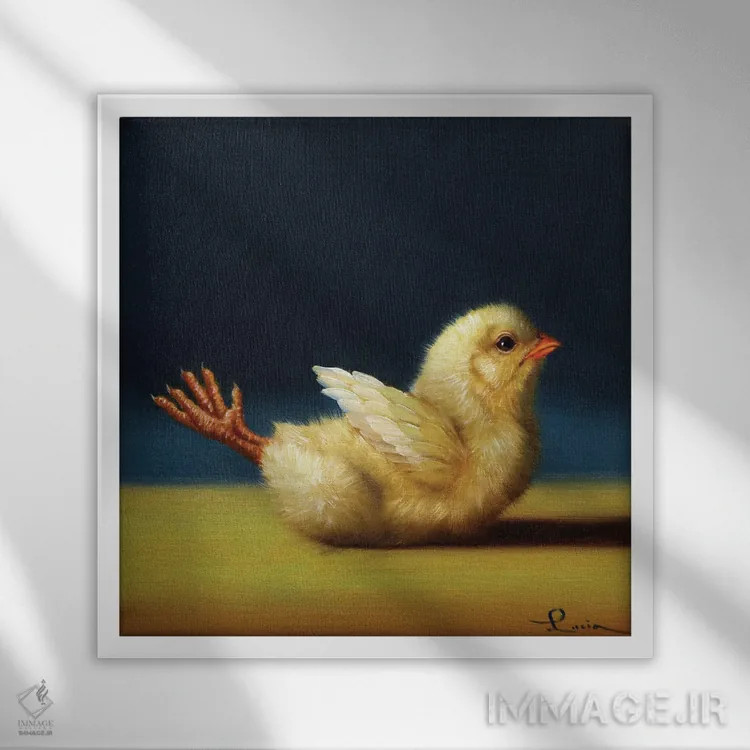 تابلو ملخ (جوجه یوگاکار) اثر لوسیا هفرنان - نمای قابدار سفید