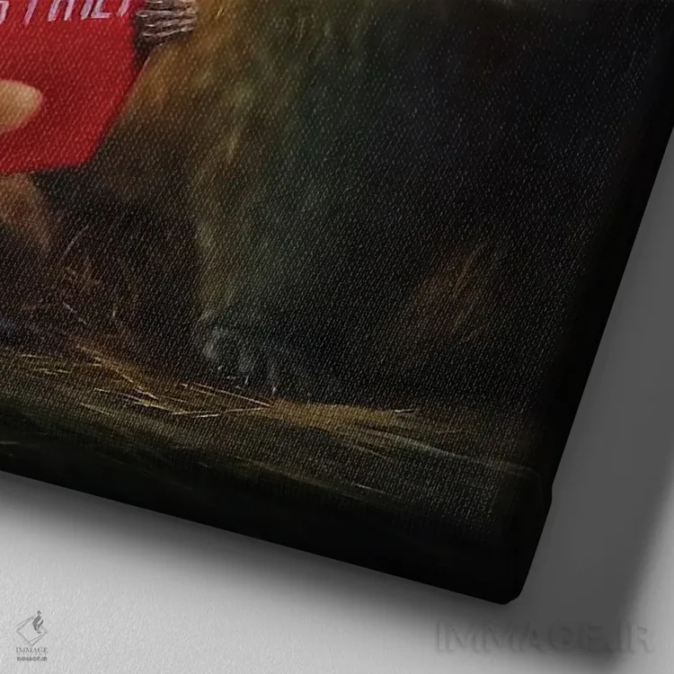 تابلو گنگستر حیاط پشتی اثر لوسیا هفرنان - نمای نزدیک بافت بوم