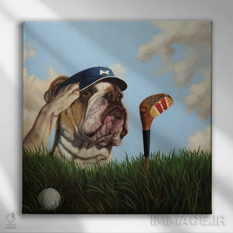 تابلو فرصت دوباره (در بازی گلف) اثر لوسیا هفرنان - نمای روبهرو روی دیوار