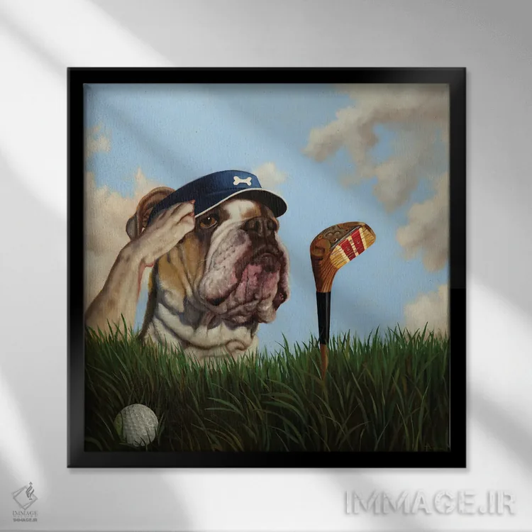 تابلو فرصت دوباره (در بازی گلف) اثر لوسیا هفرنان - نمای قابدار مشکی