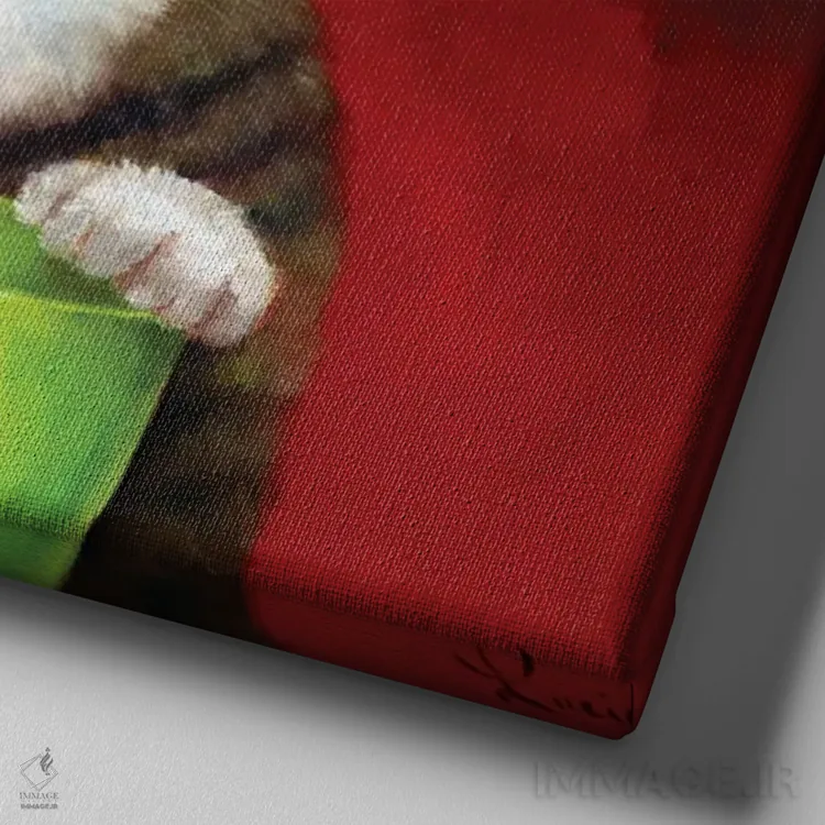 تابلو مهمان شام اثر لوسیا هفرنان - نمای نزدیک بافت بوم