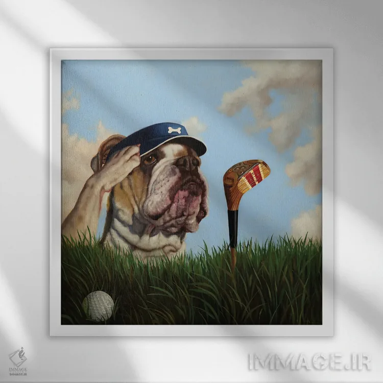 تابلو فرصت دوباره (در بازی گلف) اثر لوسیا هفرنان - نمای قابدار سفید