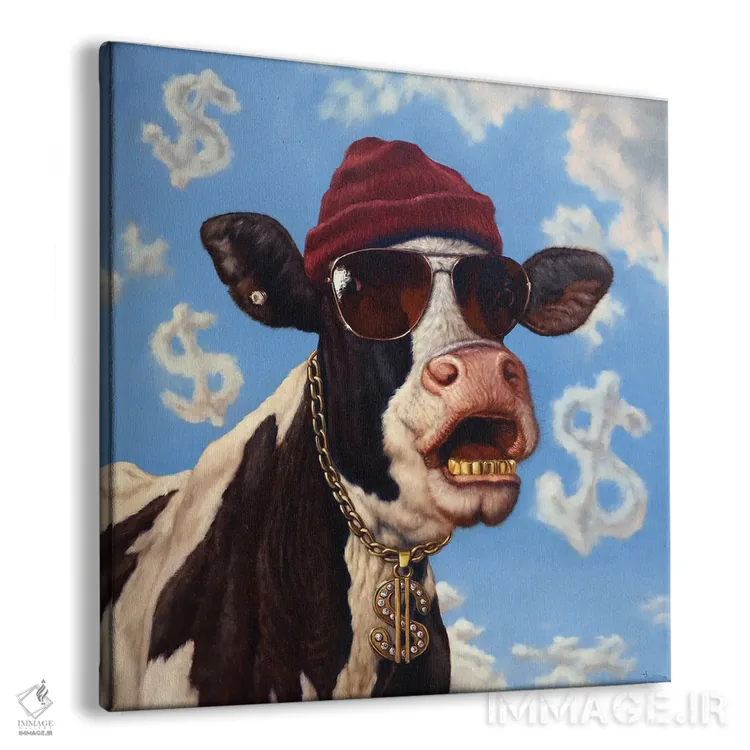 تابلو گاو شیرده (منبع پولساز) اثر لوسیا هفرنان - نمای پرسپکتیو محصول
