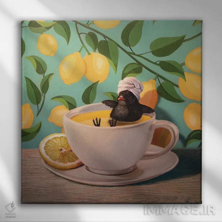 تابلو وقتی زندگی بهت لیمو میدهد اثر لوسیا هفرنان - نمای روبهرو روی دیوار