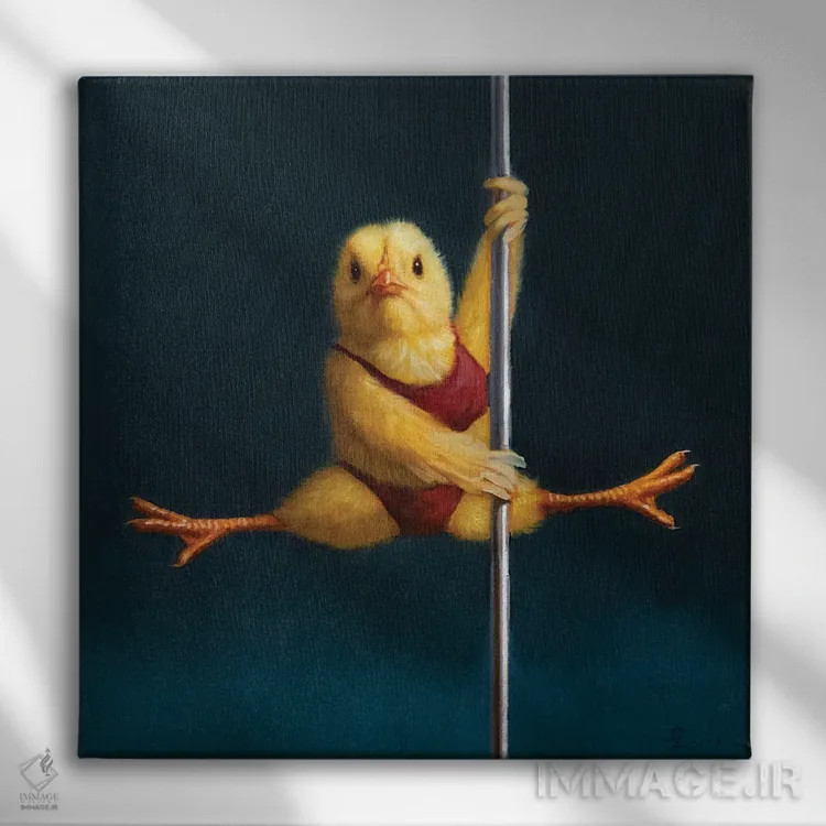 تابلو جوجه میلهای: ماتریکس اثر لوسیا هفرنان - نمای روبهرو روی دیوار