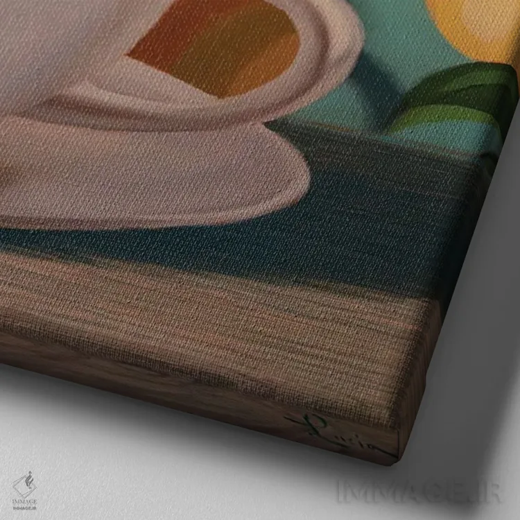 تابلو وقتی زندگی بهت لیمو میدهد اثر لوسیا هفرنان - نمای نزدیک بافت بوم