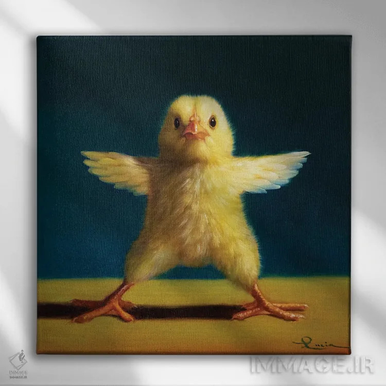 تابلو ستاره (جوجه یوگاکار) اثر لوسیا هفرنان - نمای روبهرو روی دیوار