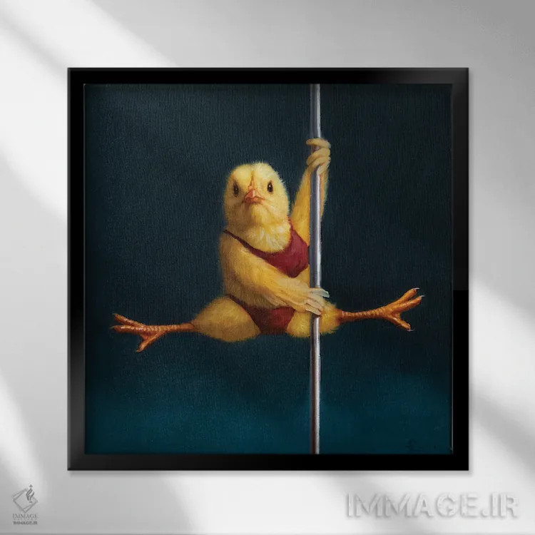 تابلو جوجه میلهای: ماتریکس اثر لوسیا هفرنان - نمای قابدار مشکی