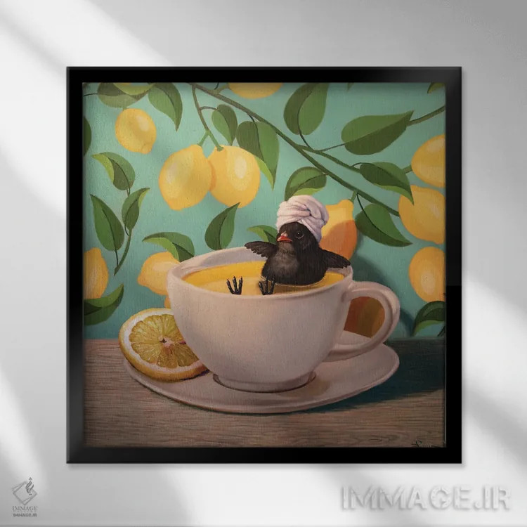 تابلو وقتی زندگی بهت لیمو میدهد اثر لوسیا هفرنان - نمای قابدار مشکی