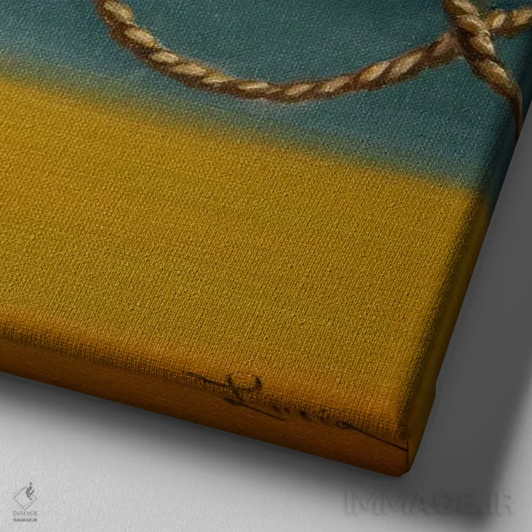 تابلو طناب نبرد (موش باشگاه) اثر لوسیا هفرنان - نمای نزدیک بافت بوم