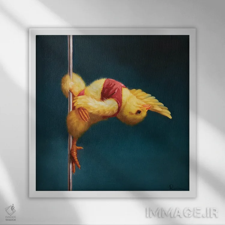 تابلو جوجه میلهای: ستارهنگر اثر لوسیا هفرنان - نمای قابدار سفید