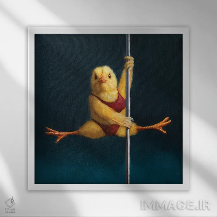 تابلو جوجه میلهای: ماتریکس اثر لوسیا هفرنان - نمای قابدار سفید