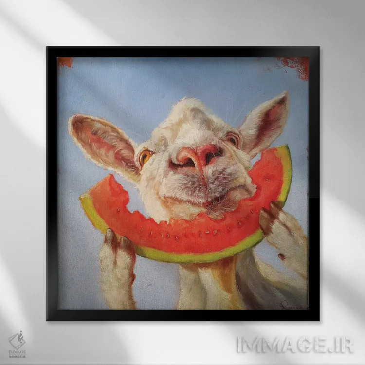 تابلو خوراکی تابستانه اثر لوسیا هفرنان - نمای قابدار مشکی