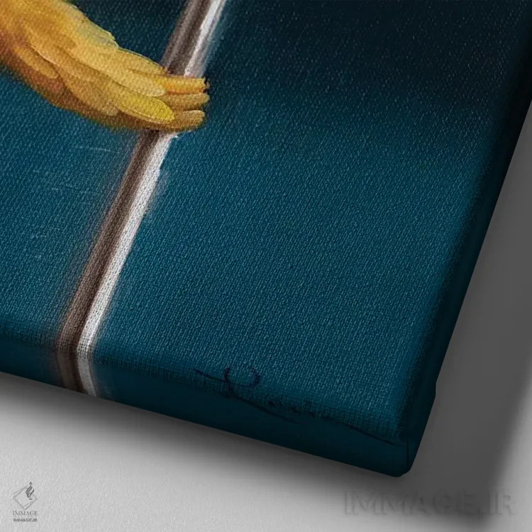 تابلو جوجه میلهای: آهنی اثر لوسیا هفرنان - نمای نزدیک بافت بوم