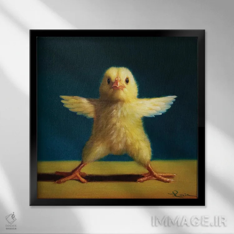 تابلو ستاره (جوجه یوگاکار) اثر لوسیا هفرنان - نمای قابدار مشکی