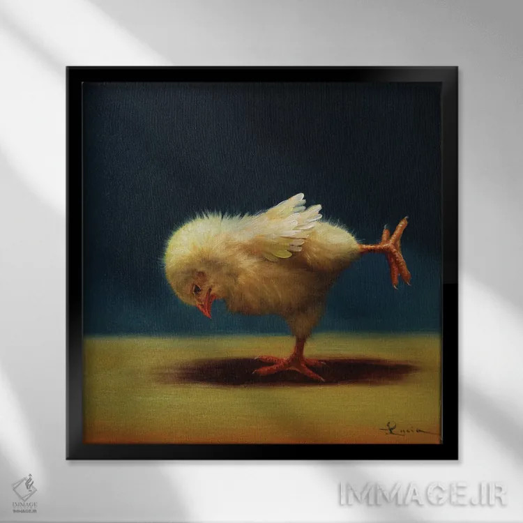 تابلو هواپیما (جوجه یوگاکار) اثر لوسیا هفرنان - نمای قابدار مشکی