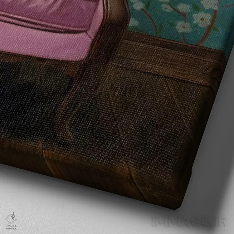 تابلو الهه کوچک اثر لوسیا هفرنان - نمای نزدیک بافت بوم