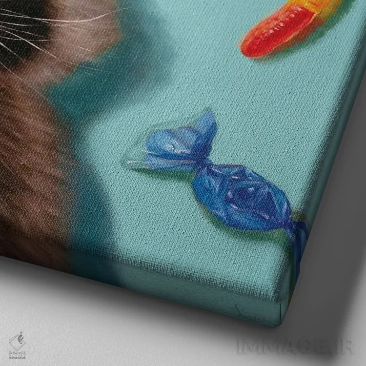 تابلو شیرینیدوست اثر لوسیا هفرنان - نمای نزدیک بافت بوم