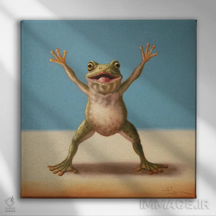 تابلو پرش پروانه (قورباغه باشگاه) اثر لوسیا هفرنان - نمای روبهرو روی دیوار