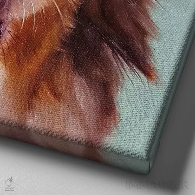 تابلو دماغت را دنبال کن نه اثر لوسیا هفرنان - نمای نزدیک بافت بوم