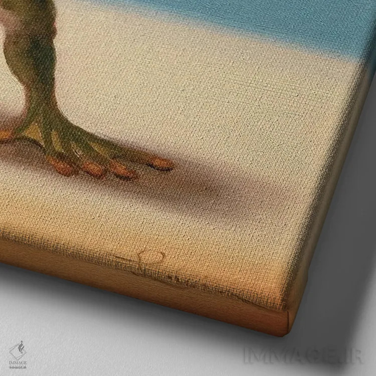 تابلو پرش پروانه (قورباغه باشگاه) اثر لوسیا هفرنان - نمای نزدیک بافت بوم