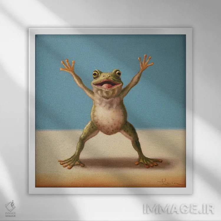 تابلو پرش پروانه (قورباغه باشگاه) اثر لوسیا هفرنان - نمای قابدار سفید