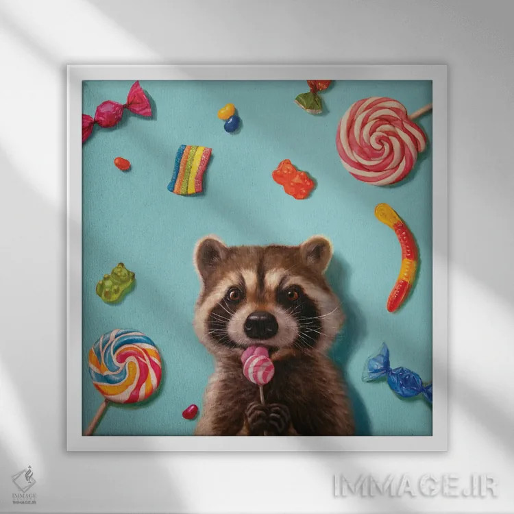 تابلو شیرینیدوست اثر لوسیا هفرنان - نمای قابدار سفید