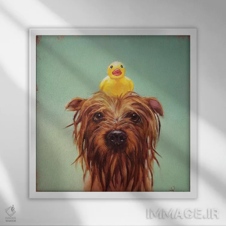 تابلو زمان حمام اثر لوسیا هفرنان - نمای قابدار سفید