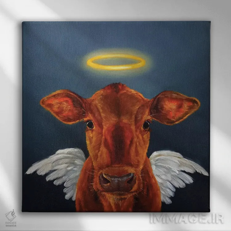 تابلو گاو مقدس (شگفتی) اثر لوسیا هفرنان - نمای روبهرو روی دیوار