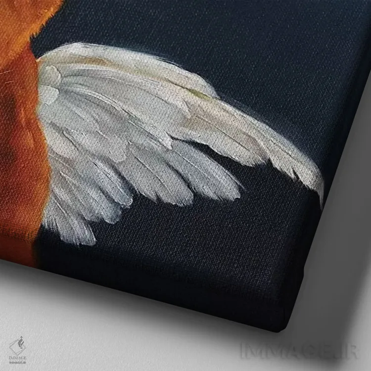 تابلو گاو مقدس (شگفتی) اثر لوسیا هفرنان - نمای نزدیک بافت بوم