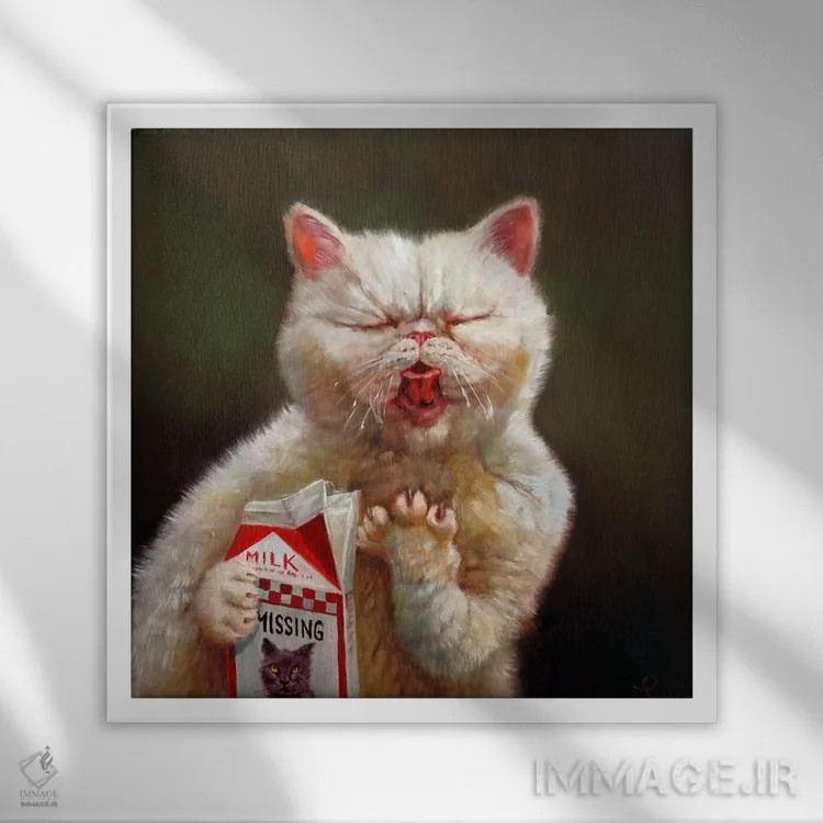 تابلو شیر ترش اثر لوسیا هفرنان - نمای قابدار سفید