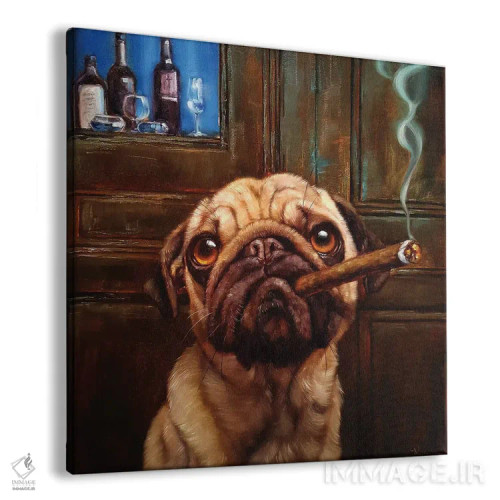 تابلو پاگ بالای شهر (نوع سگ) اثر لوسیا هفرنان - نمای پرسپکتیو محصول