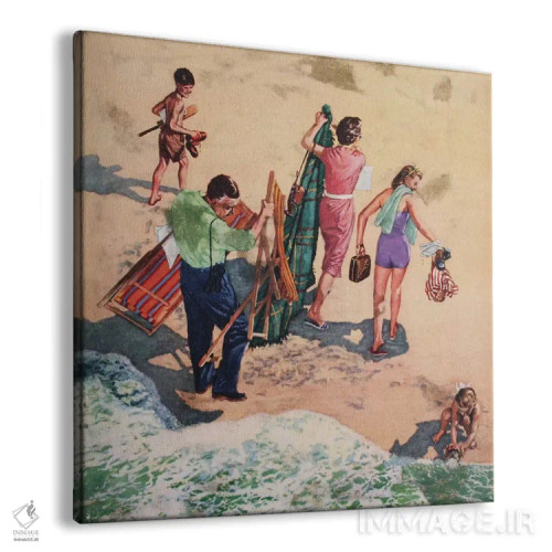 تابلو خانواده در کنار ساحل اثر همینگوی دیزاین (استودیو طراحی) - نمای پرسپکتیو محصول