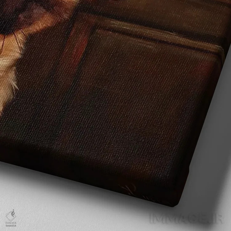 تابلو پاگ بالای شهر (نوع سگ) اثر لوسیا هفرنان - نمای نزدیک بافت بوم