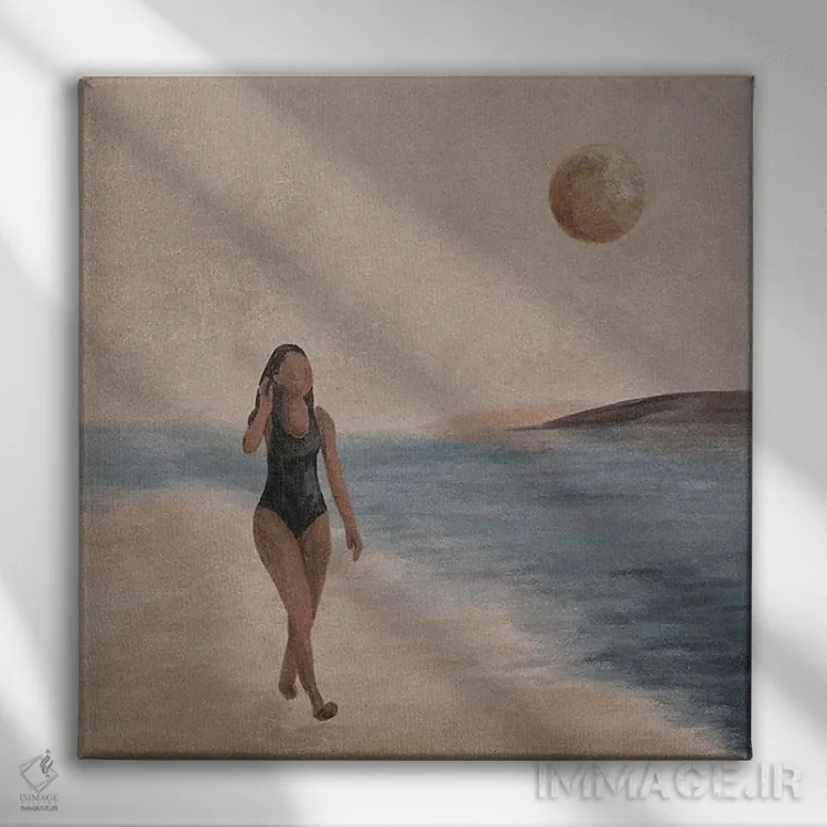 تابلو روز ساحل اثر هلینا اکنم - نمای روبهرو روی دیوار