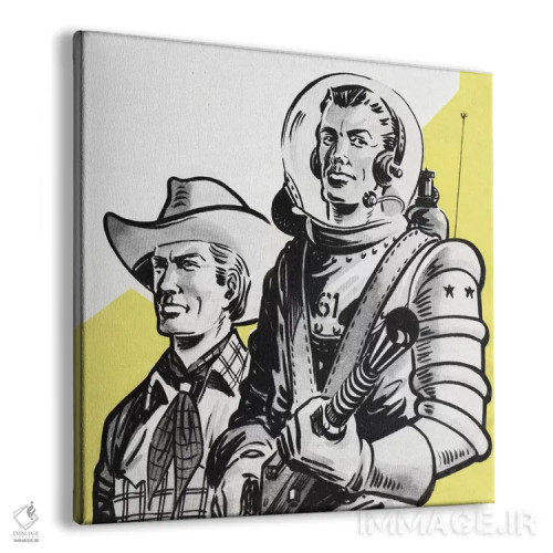 تابلو فضانوردان و کابویها اثر همینگوی دیزاین (استودیو طراحی) - نمای پرسپکتیو محصول