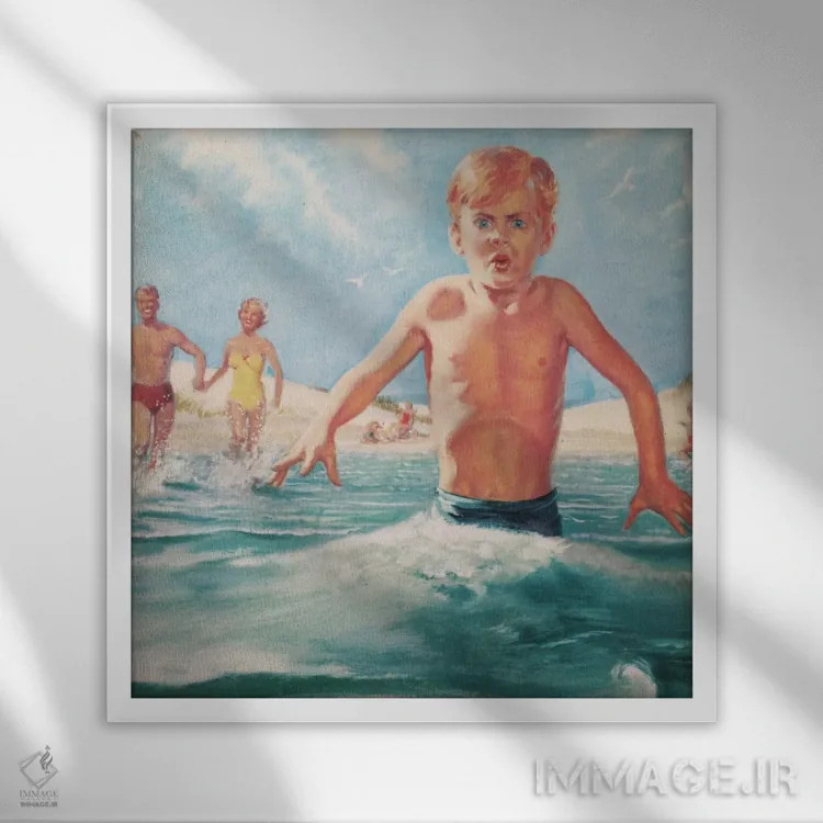 تابلو پسرِ سرد اثر همینگوی دیزاین (استودیو طراحی) - نمای قابدار سفید