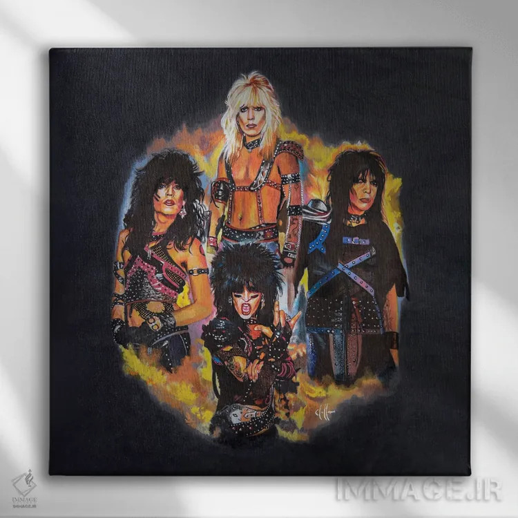 تابلو موتلی کرو (گروه موسیقی) اثر هنر کریس هافمن (استودیو یا هنرمند) - نمای روبهرو روی دیوار