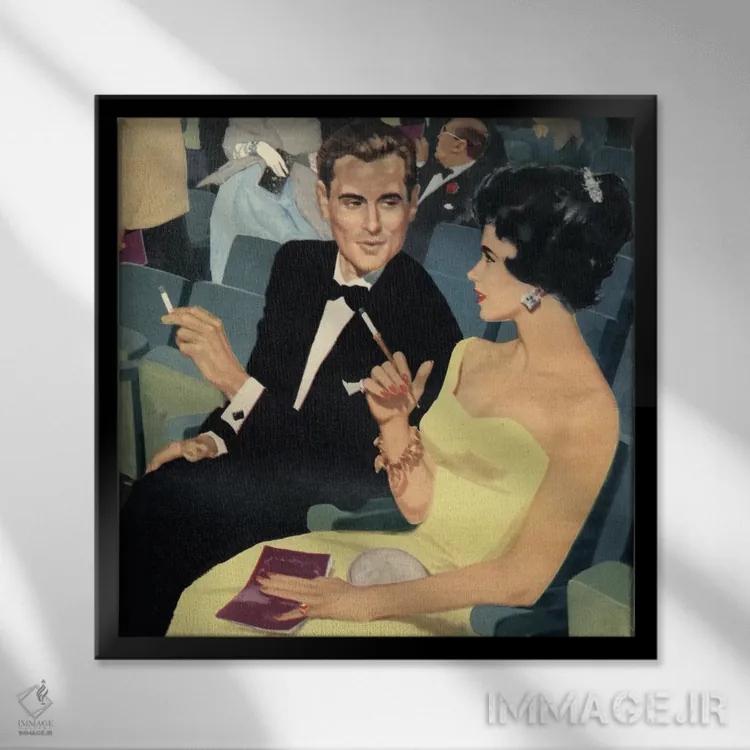 تابلو یک شب خوش بیرون اثر همینگوی دیزاین (استودیو طراحی) - نمای قابدار مشکی