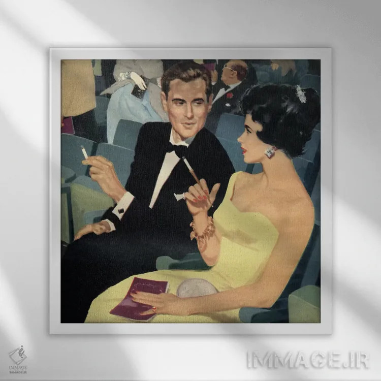 تابلو یک شب خوش بیرون اثر همینگوی دیزاین (استودیو طراحی) - نمای قابدار سفید