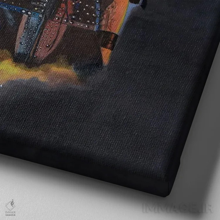 تابلو موتلی کرو (گروه موسیقی) اثر هنر کریس هافمن (استودیو یا هنرمند) - نمای نزدیک بافت بوم