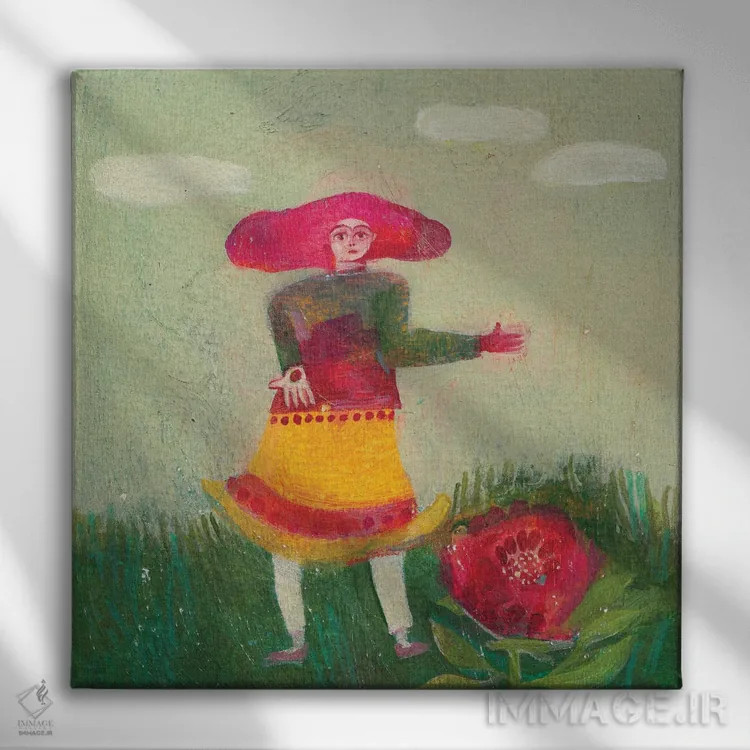 تابلو دانه عشق اثر هانیه قشقایی - نمای روبهرو روی دیوار