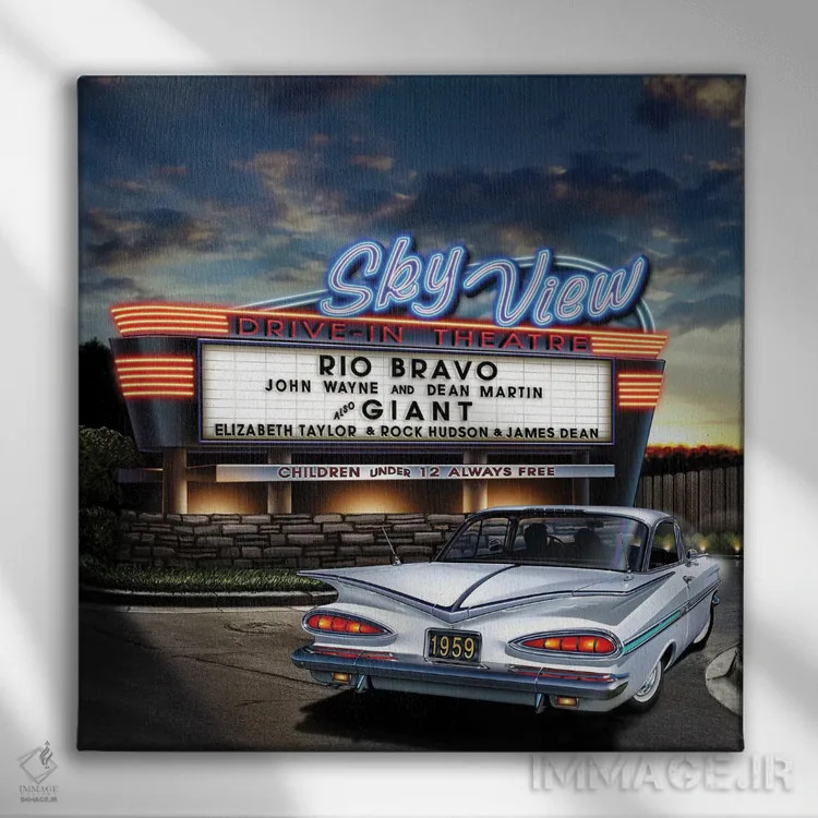 تابلو سینمای خودرو اسکایویو ۲ اثر هلن فلینت - نمای روبهرو روی دیوار
